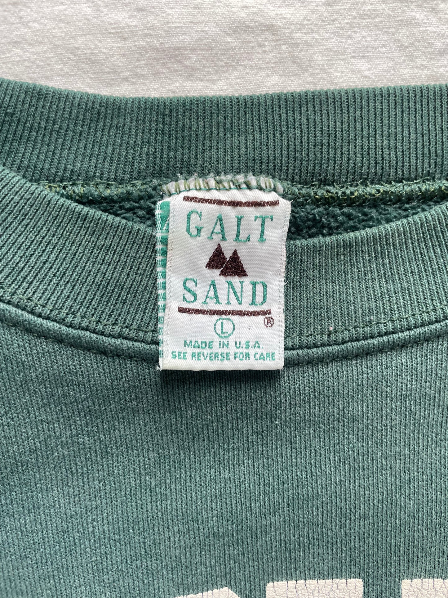 Vintage Notre Dame Green Football Crewneck Large