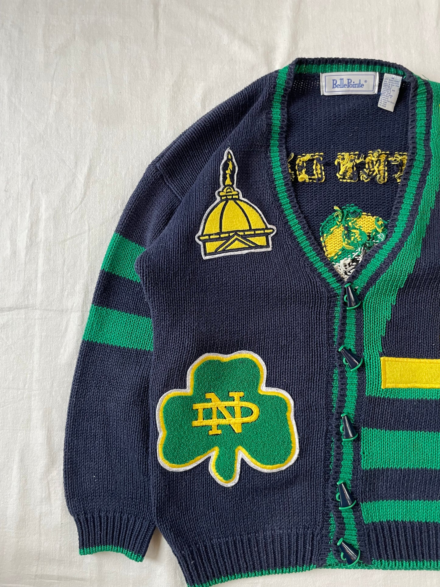 Vintage Notre Dame Cardigan Sweater Medium