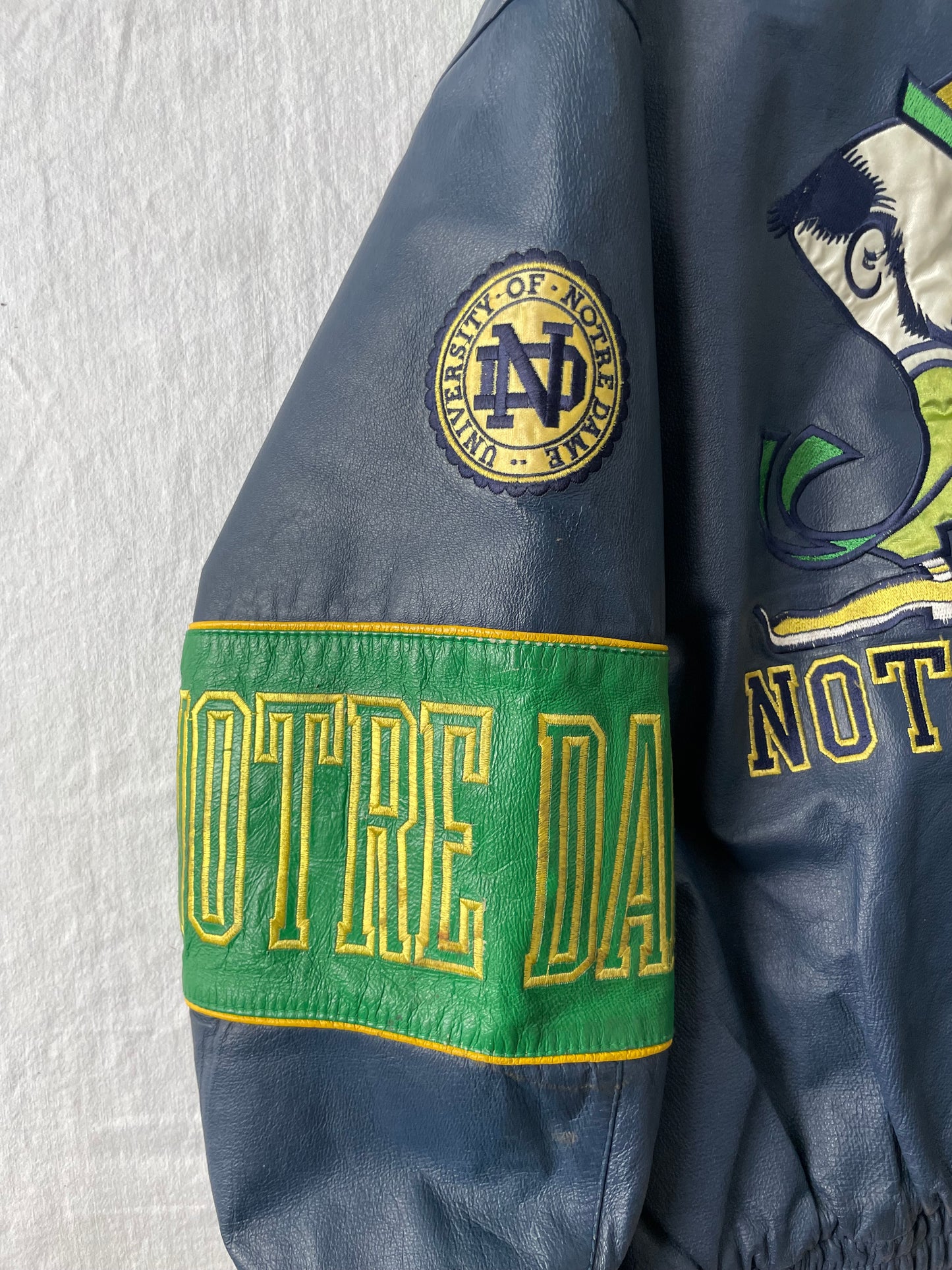 Vintage Notre Dame ProPlayer Leather Jacket Large