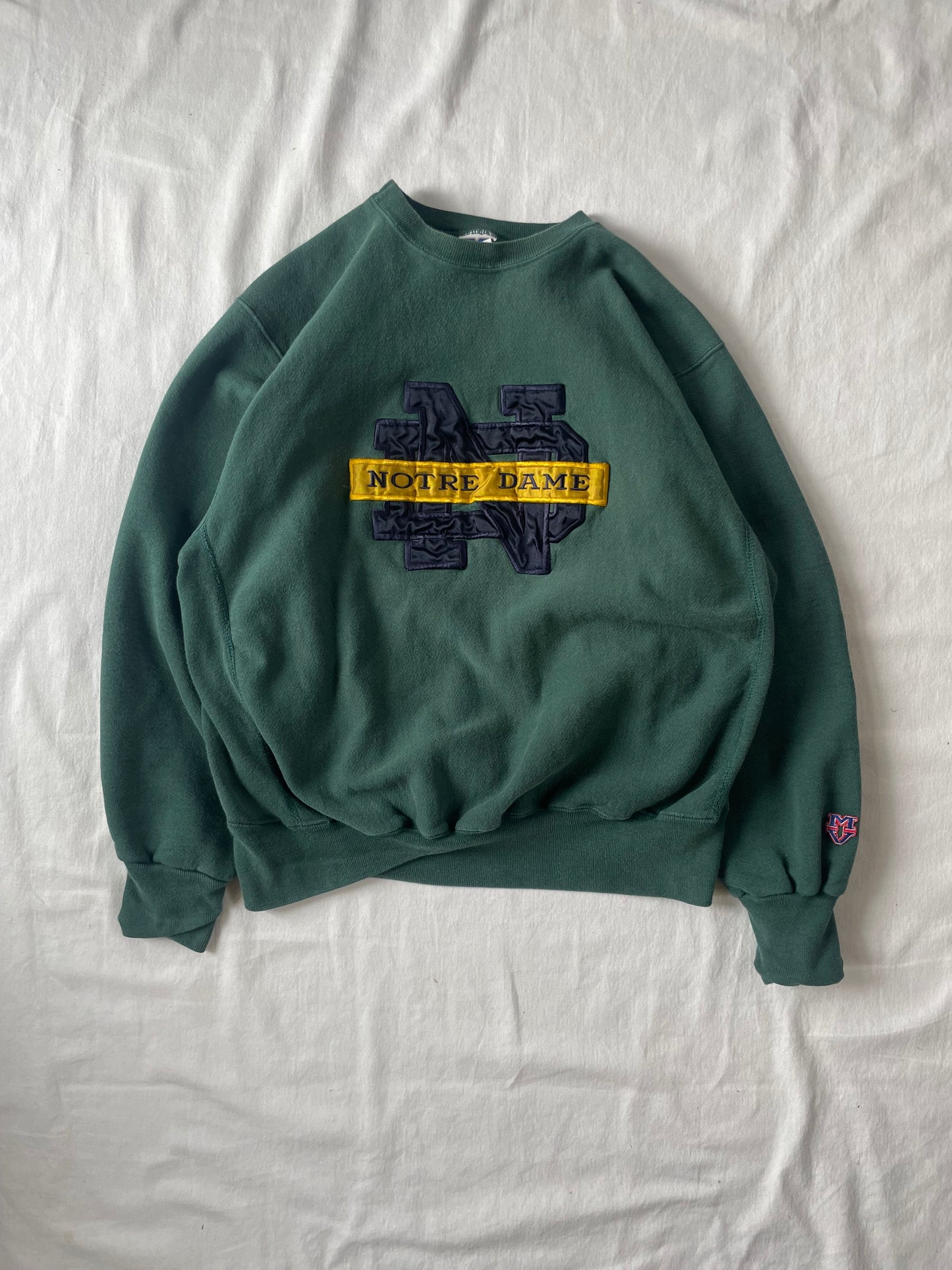 Vintage Notre Dame Green Crewneck XLarge
