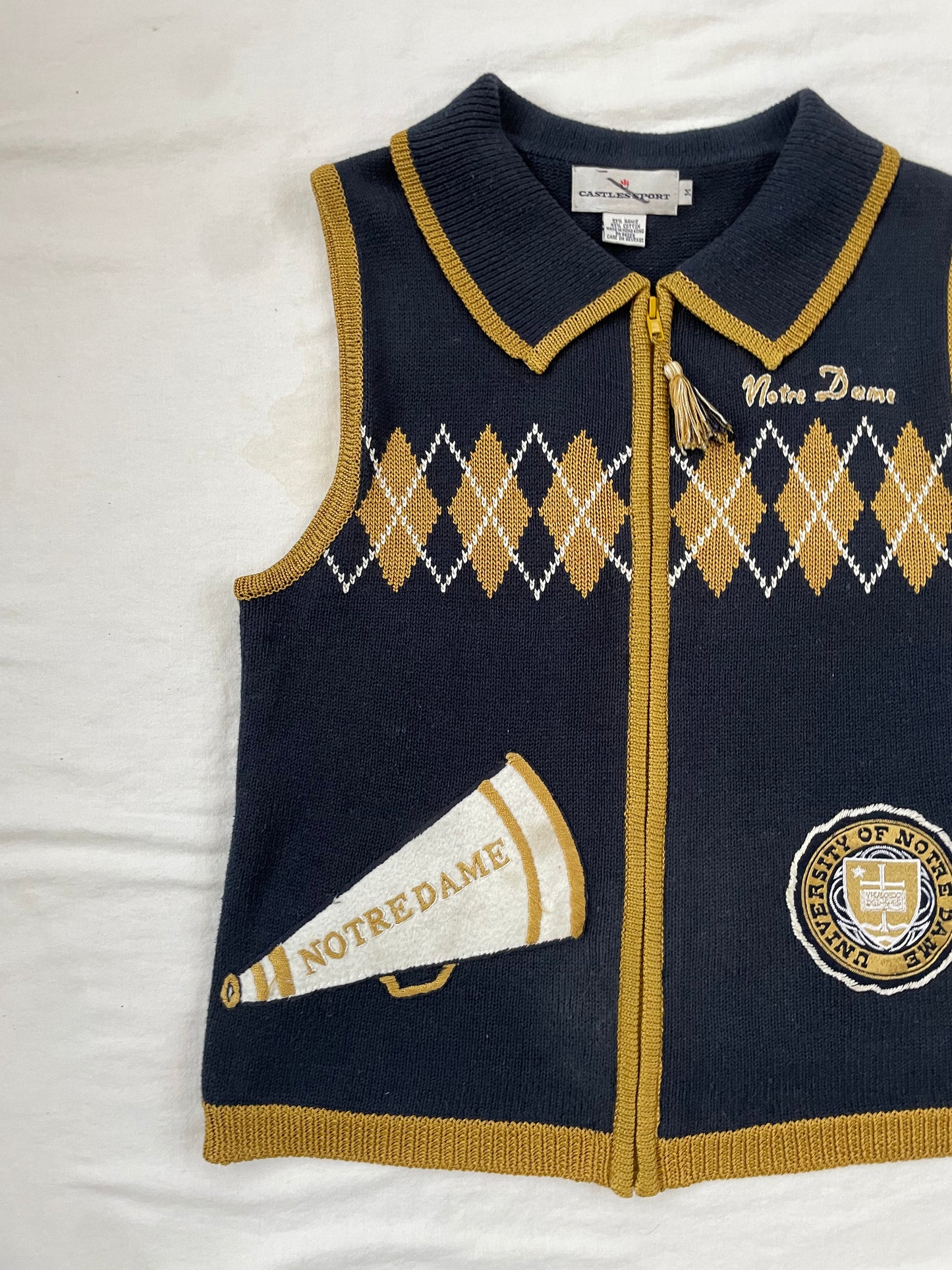 Vintage Notre Dame Sweater Vest Medium