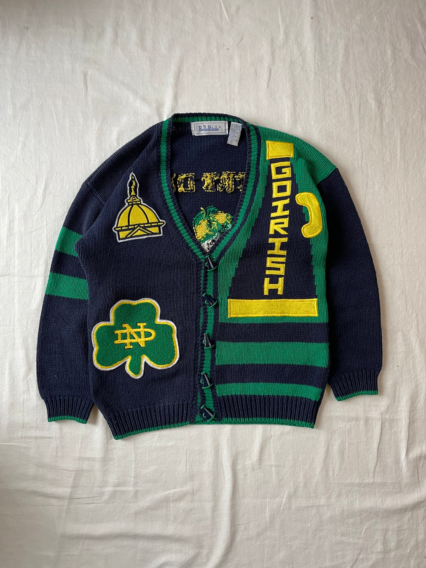 Vintage Notre Dame Cardigan Sweater Medium