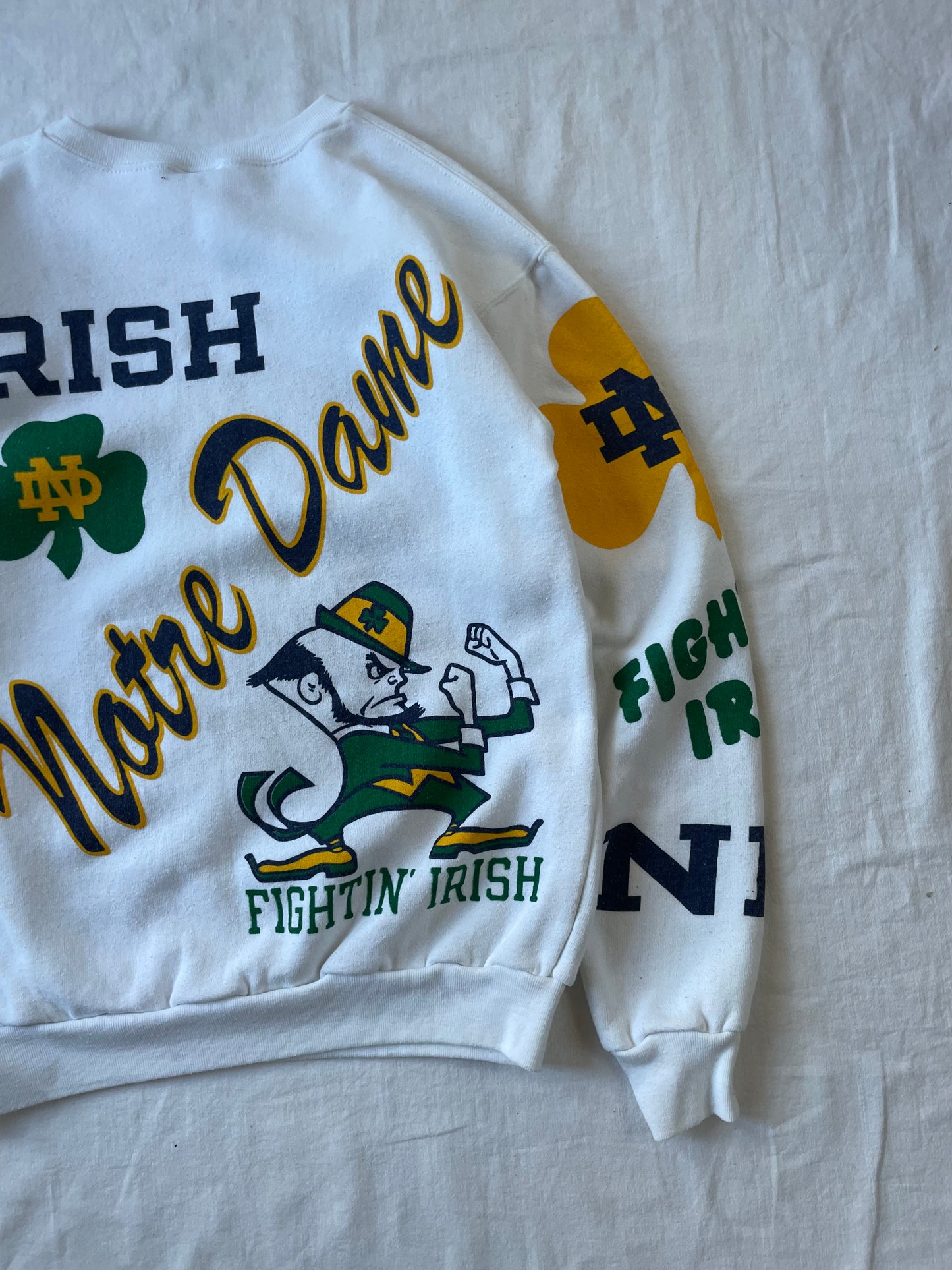 Vintage Notre Dame All Over Print Crewneck Medium