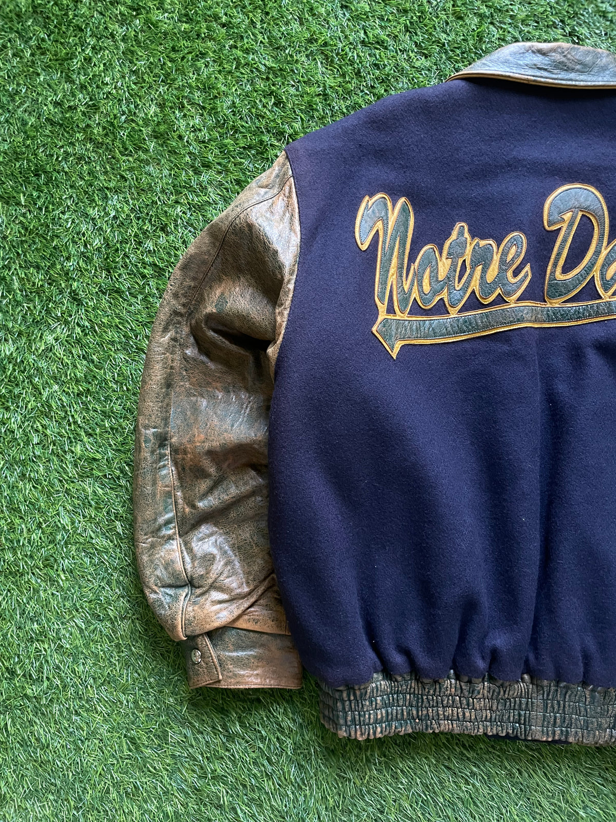 Vintage Notre Dame Fighting Irish Leather Varsity Jacket Large/XLarge