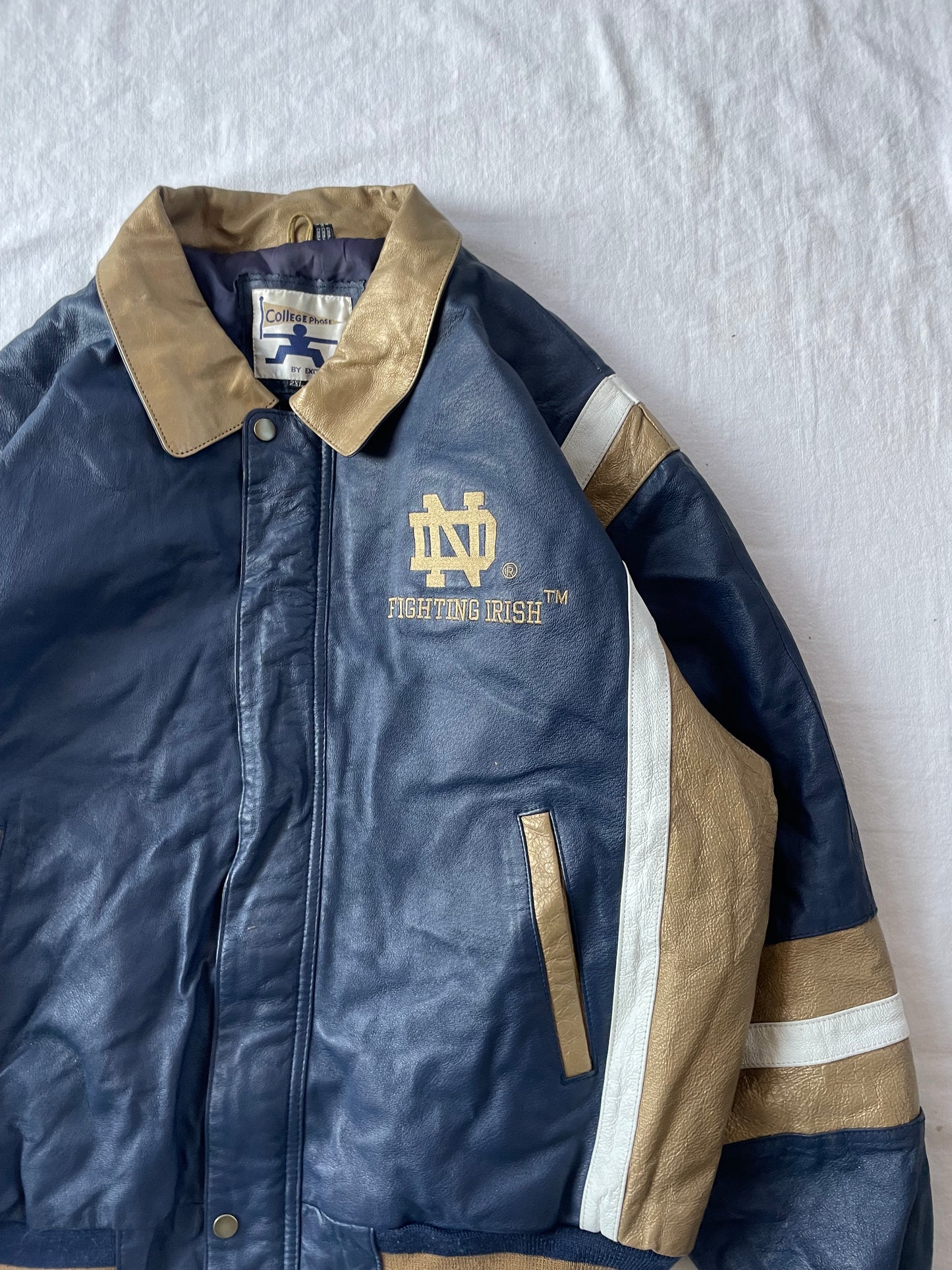 Vintage Notre Dame Leather Jacket 2XL