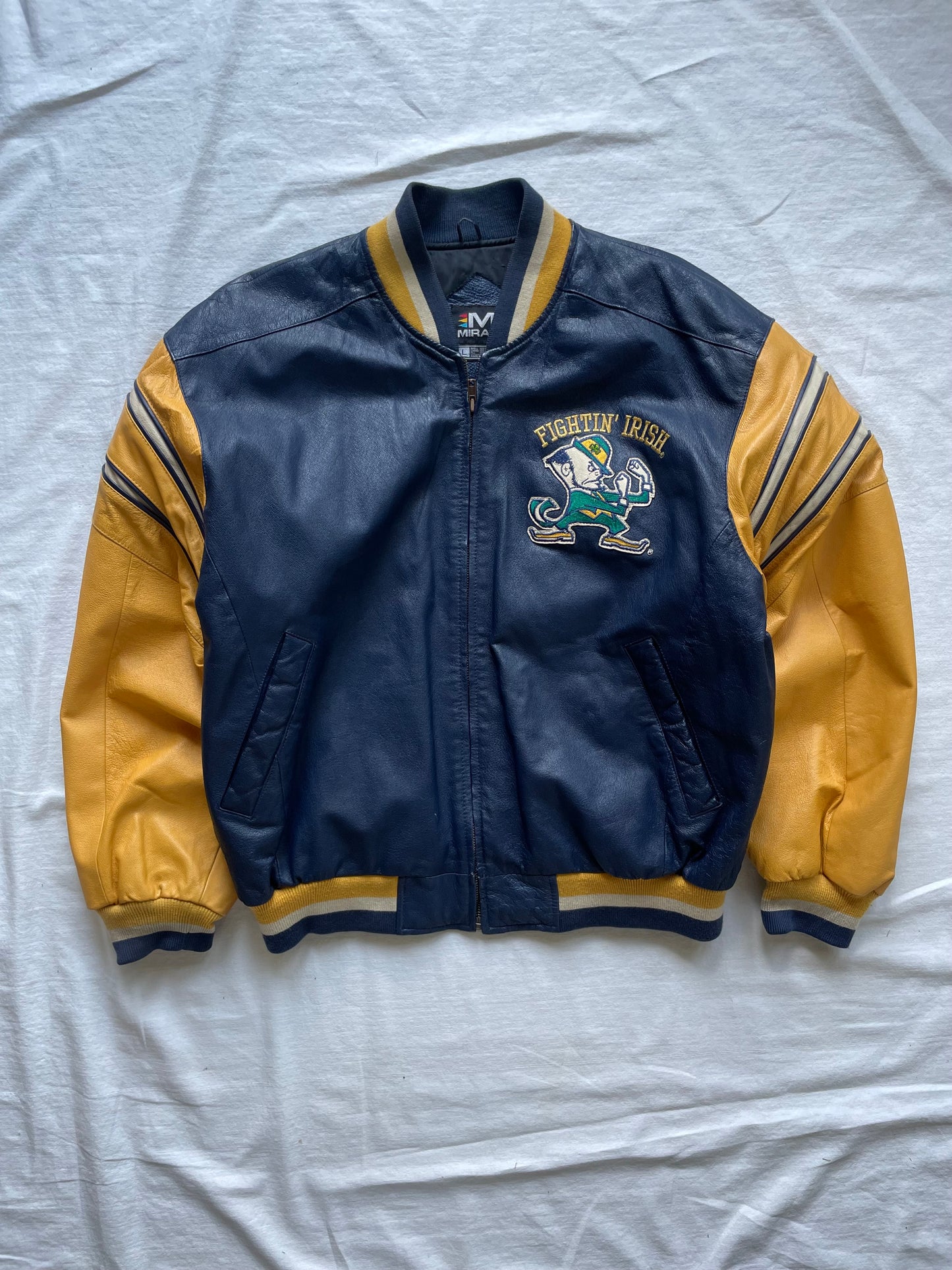 Vintage Notre Dame Leather Jacket Large/XLarge
