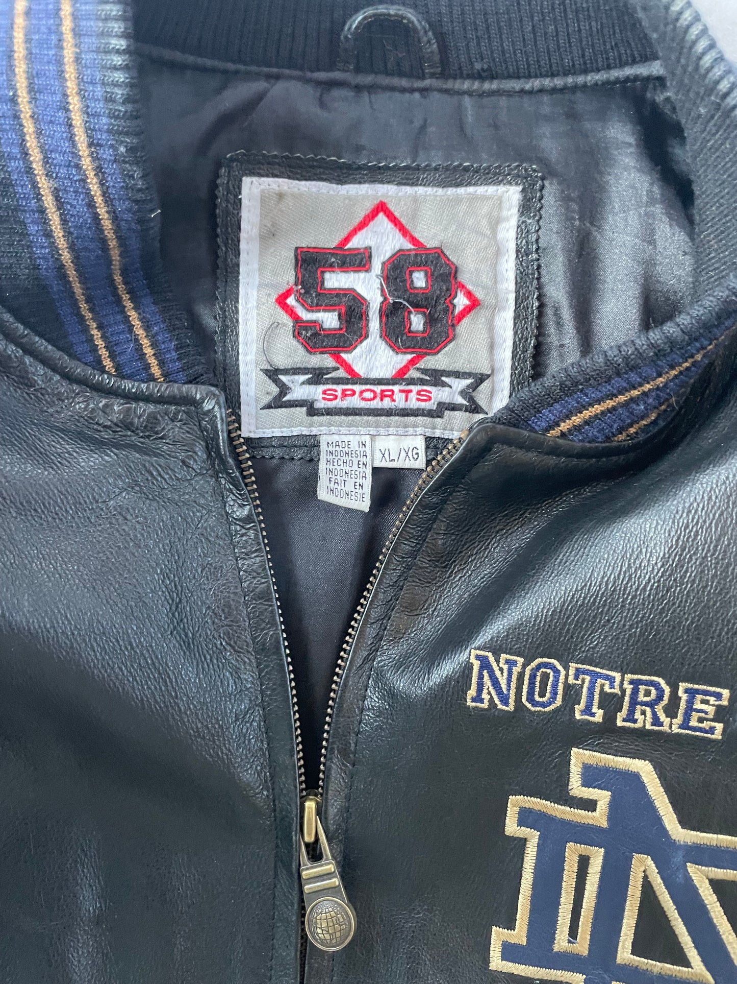 Vintage Notre Dame Leather Jacket XLarge