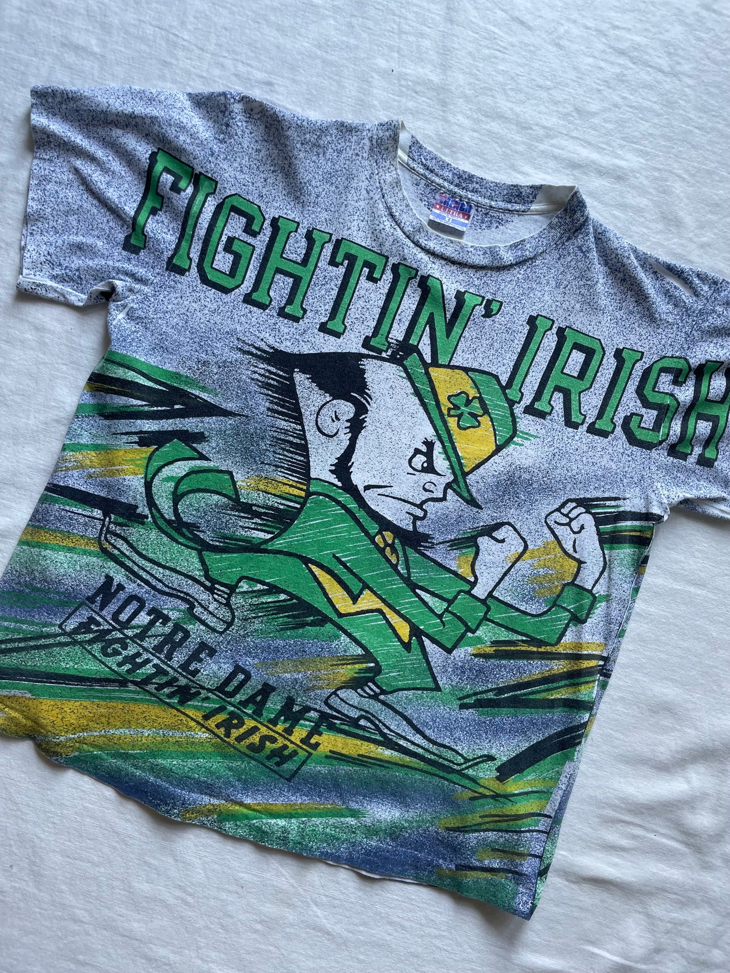 Vintage Notre Dame All Over Print Tee XLarge
