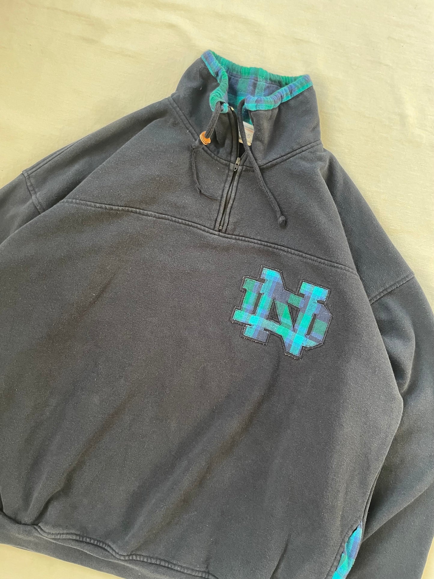 Vintage Notre Dame Quarter Zip Sweatshirt XLarge