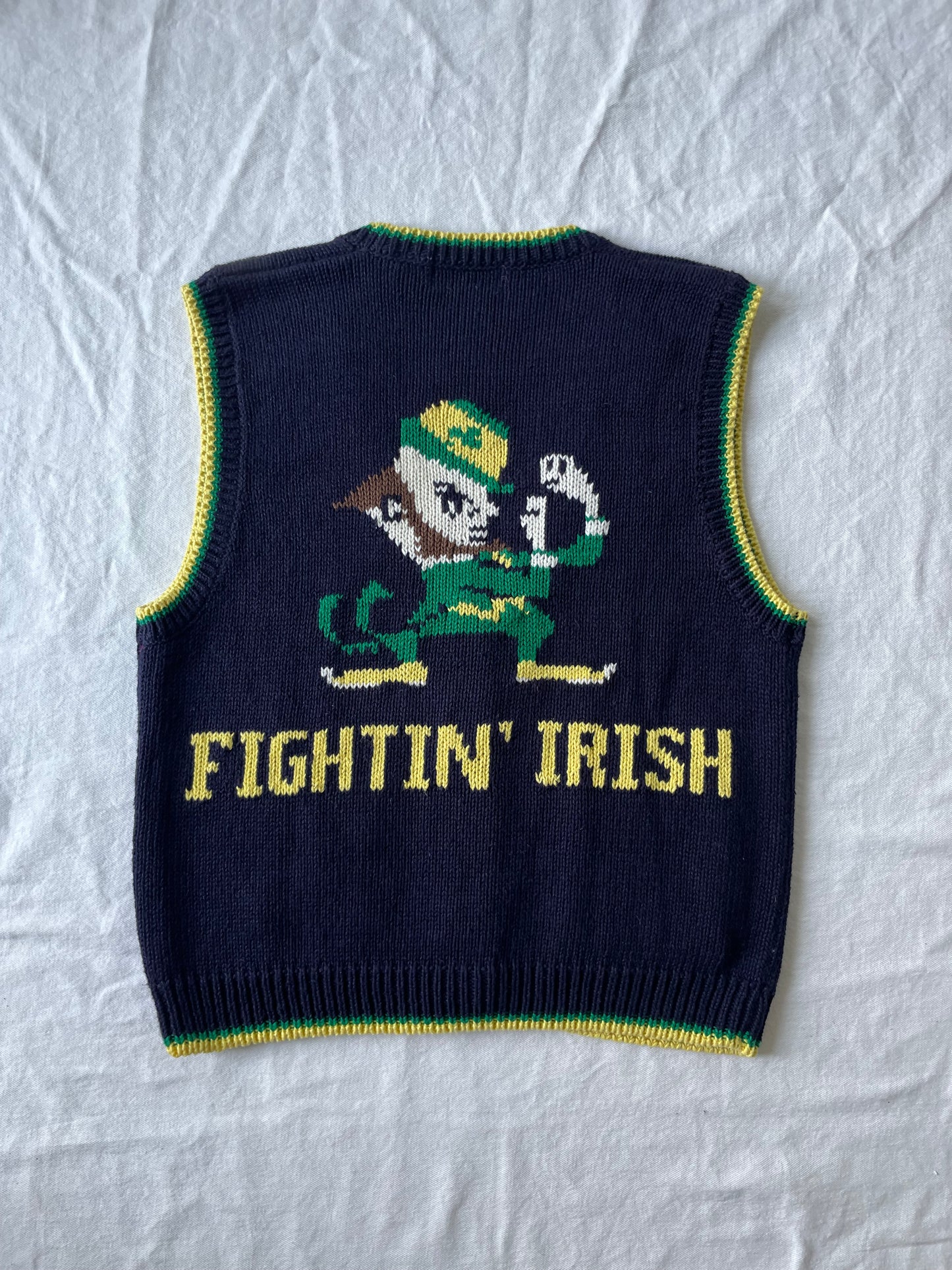 Vintage Notre Dame Knit Sweater Vest Large
