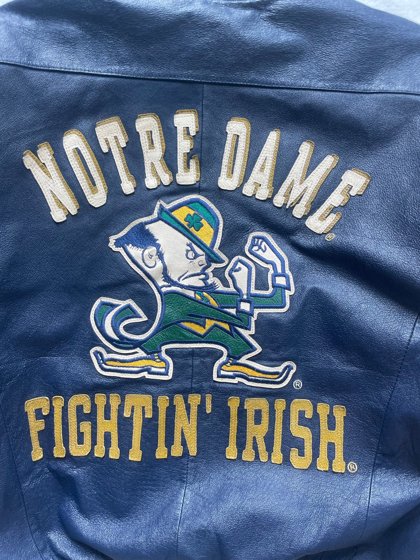 Vintage Notre Dame Leather Jacket Large/XLarge