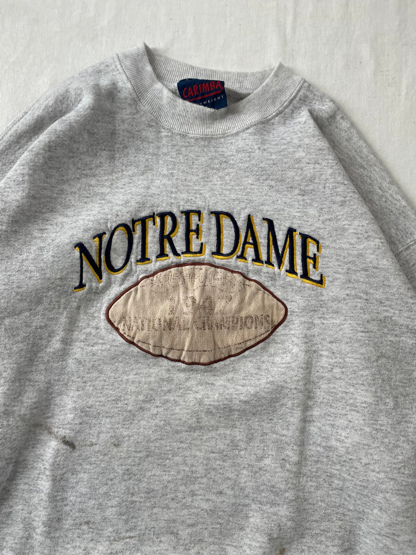Vintage Notre Dame National Champions Football Crewneck XLarge