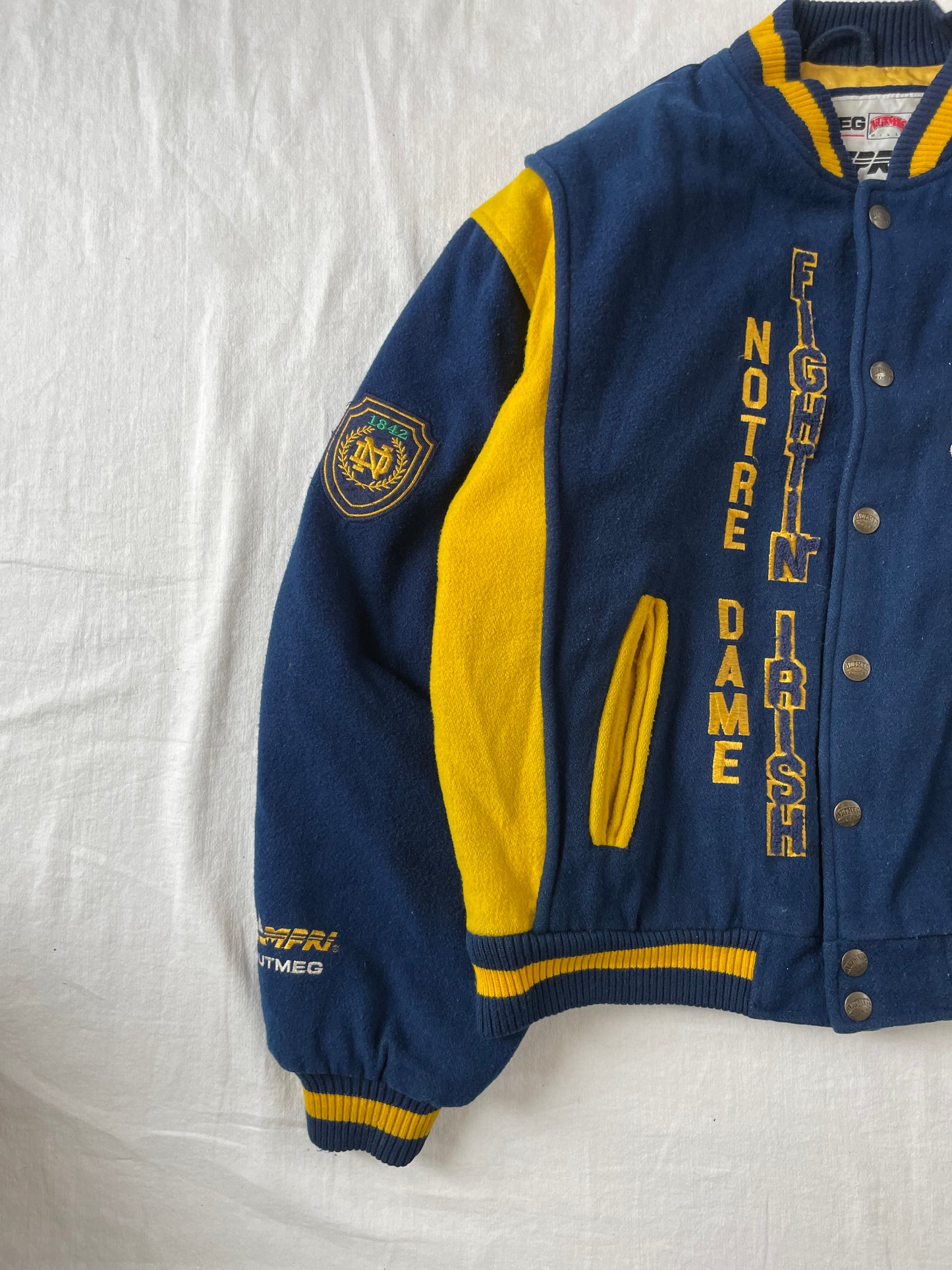 Vintage Notre Dame Bomber Jacket Medium