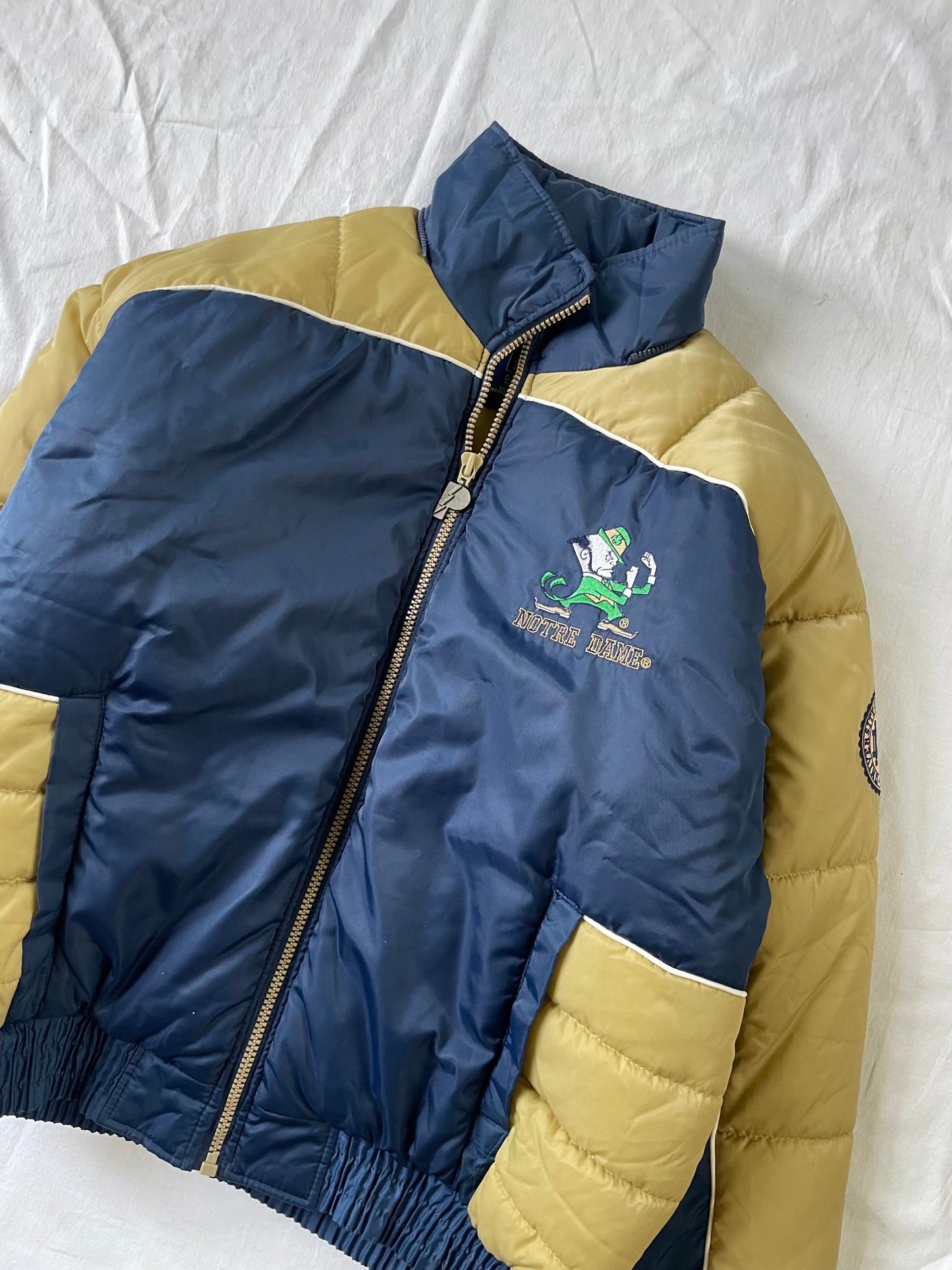 Vintage Notre Dame Fighter Irish Puffer Jacket Large