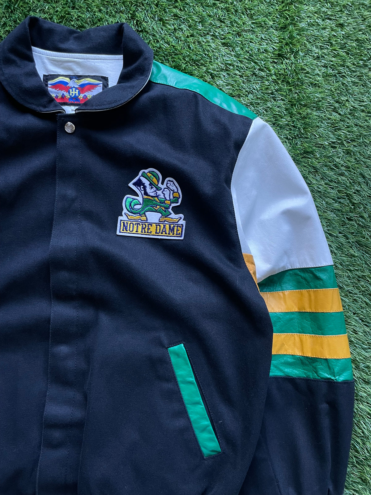 Vintage Notre Dame Fightin’ Irish Leather/ Canvas Varsity Jacket XLarge