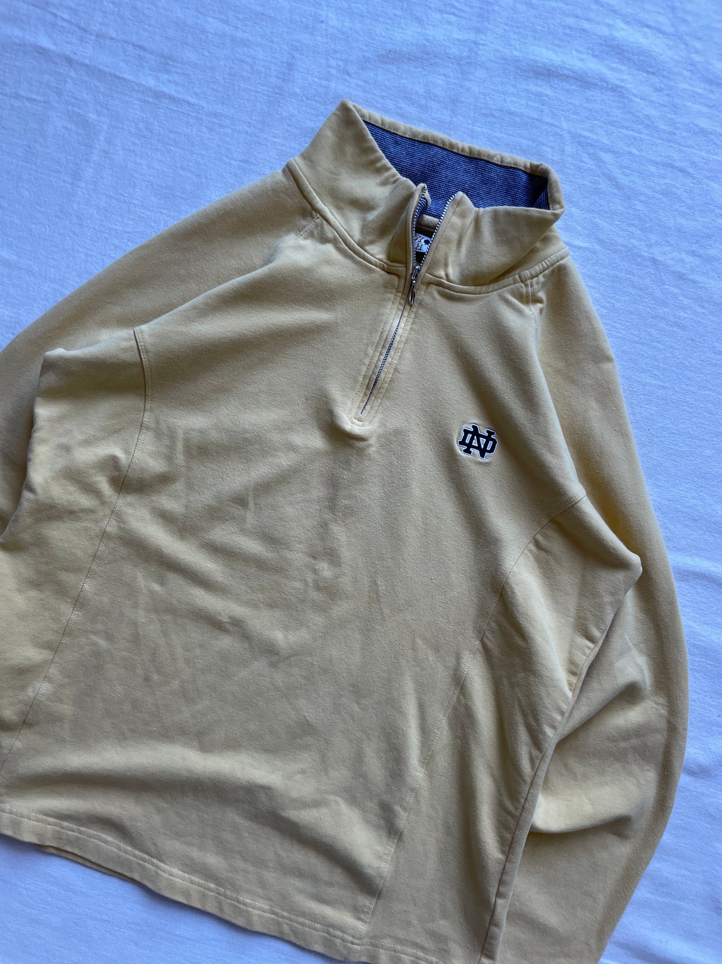 Vintage Notre Dame Gold Womens Quarter Zip Large