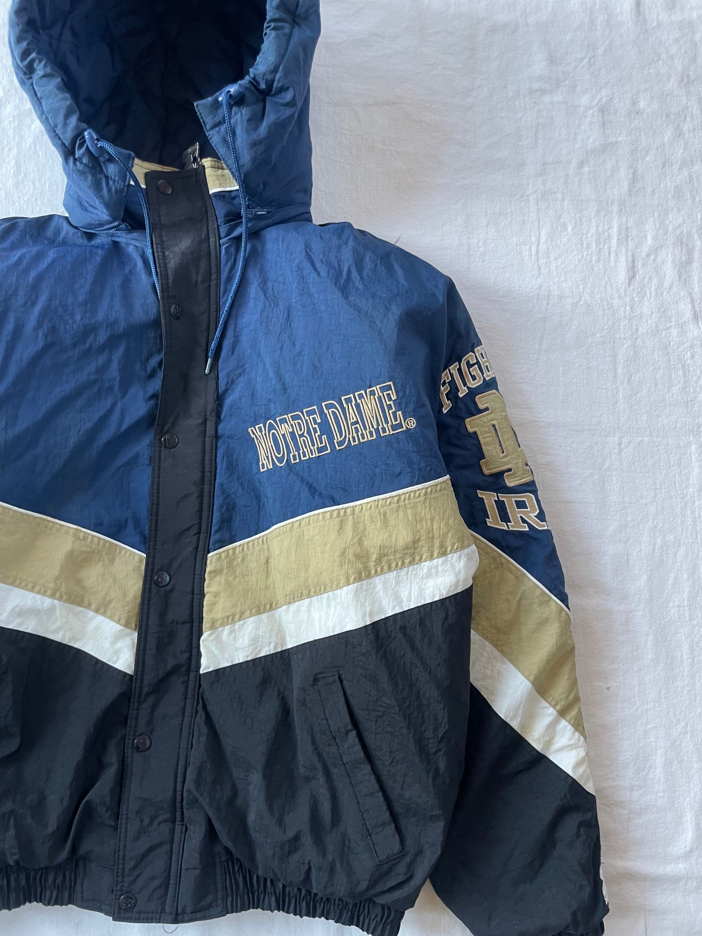 Vintage Notre Dame Starter Puffer Jacket Large