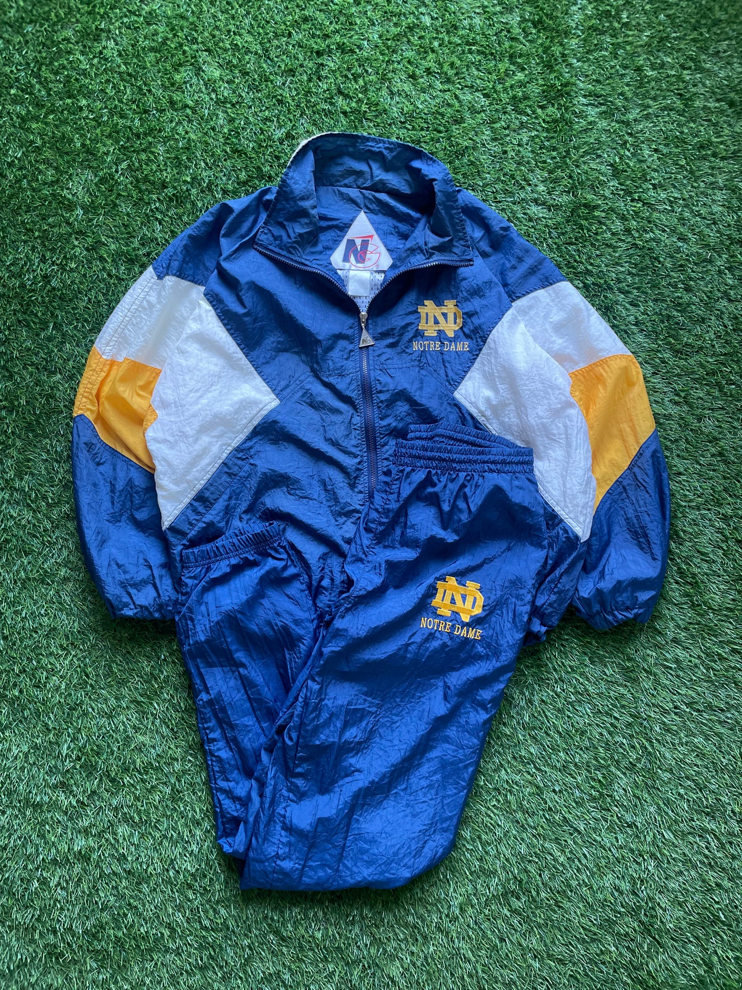 Vintage Notre Dame Tracksuit With Windbreaker and Pants Medium/Large