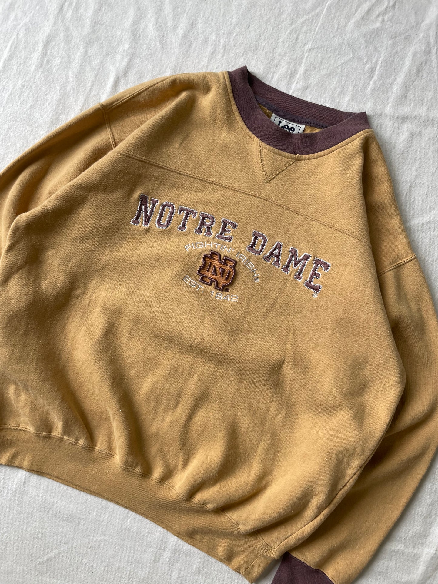 Vintage Notre Dame Gold Crewneck Medium