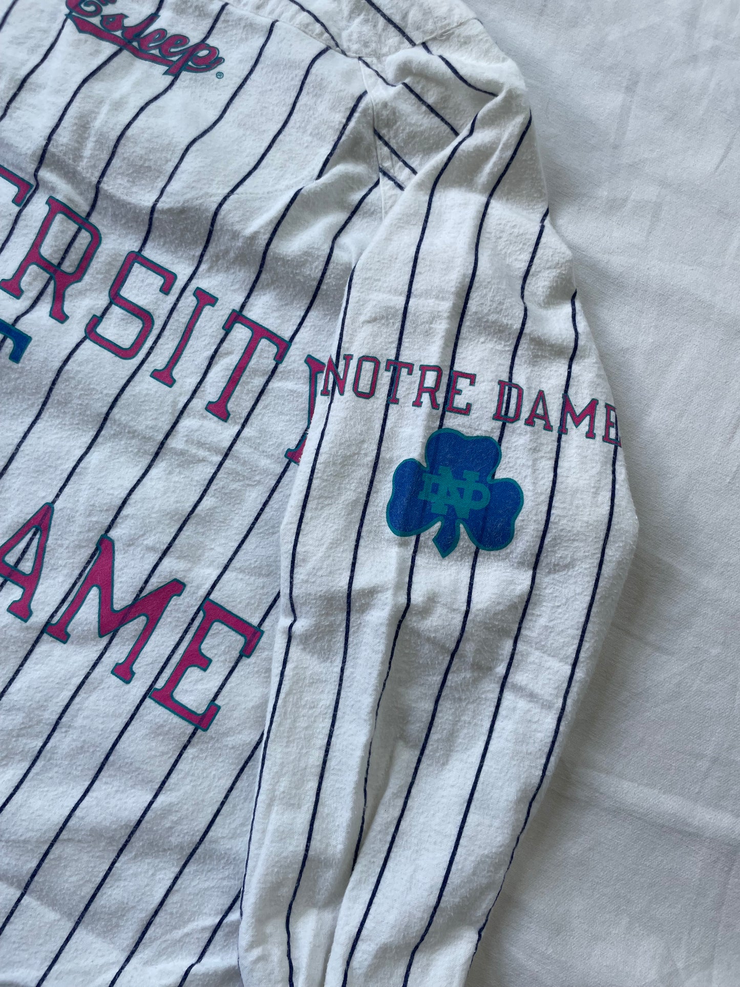 Vintage Notre Dame Pinstripe Jersey One Size