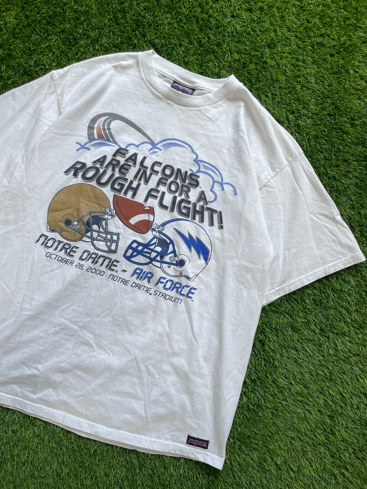 Vintage 2000 Notre Dame vs Air Force Football Tee XLarge