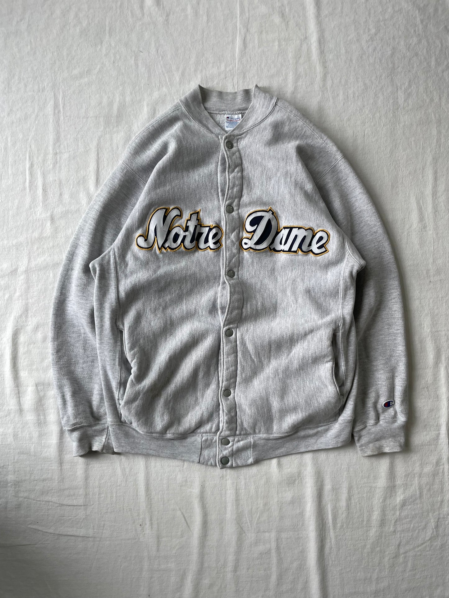 Vintage Notre Dame Cardigan Sweatshirt XLarge