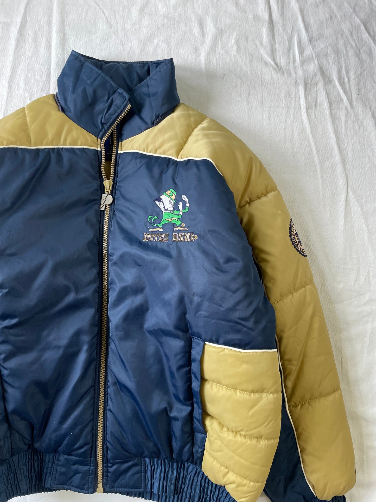 Vintage Notre Dame Fighter Irish Puffer Jacket Large