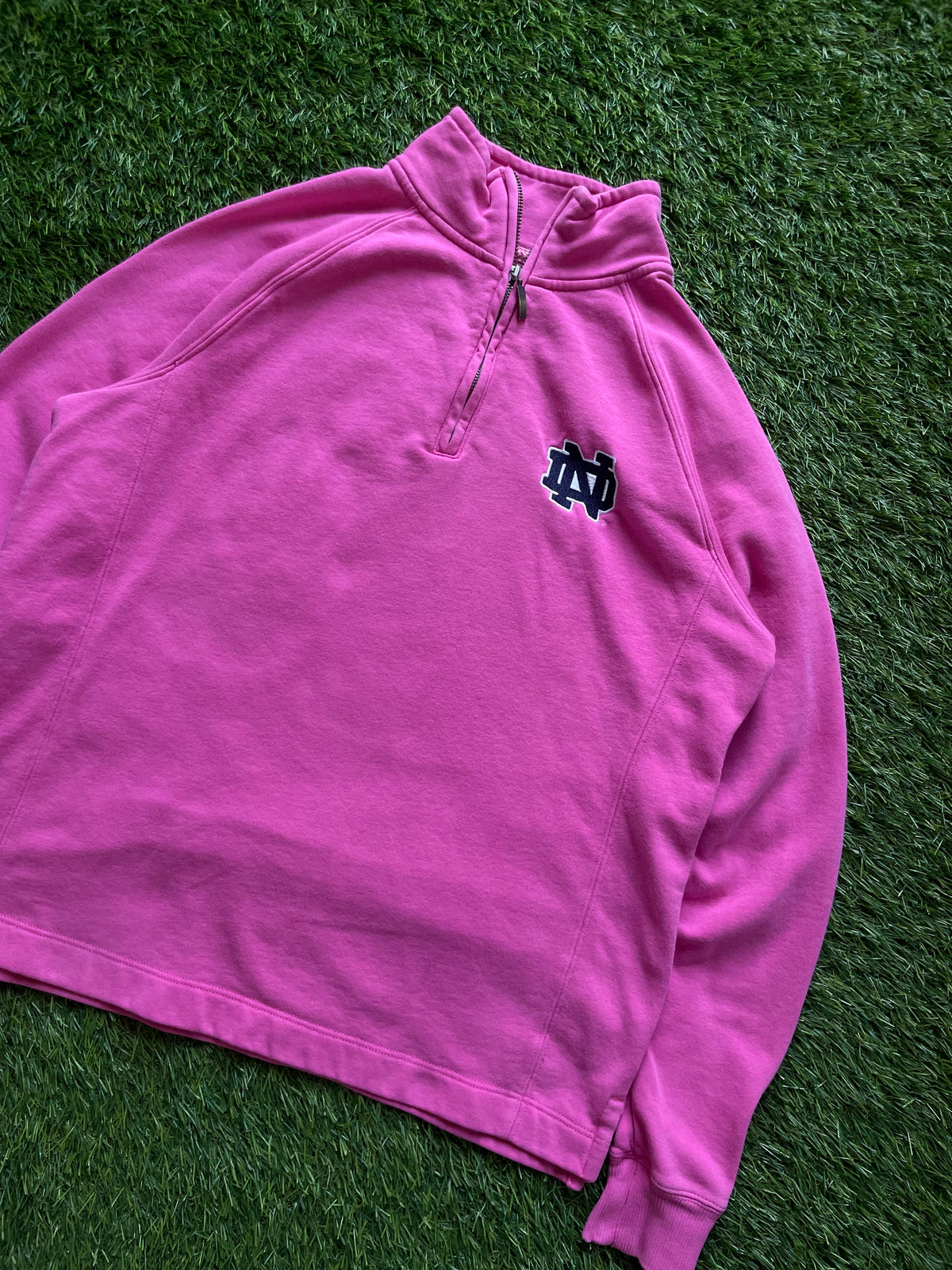 Vintage Notre Dame Pink Quarter Zip Sweatshirt Women’s Large