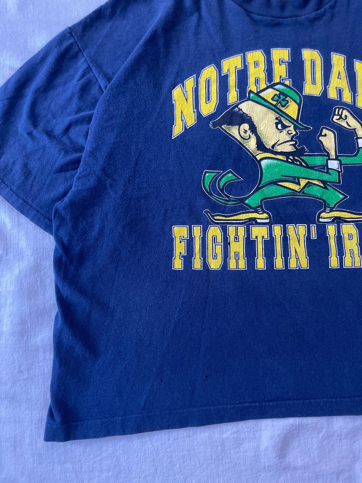 Vintage Notre Dame Cropped Tee Large/XLarge