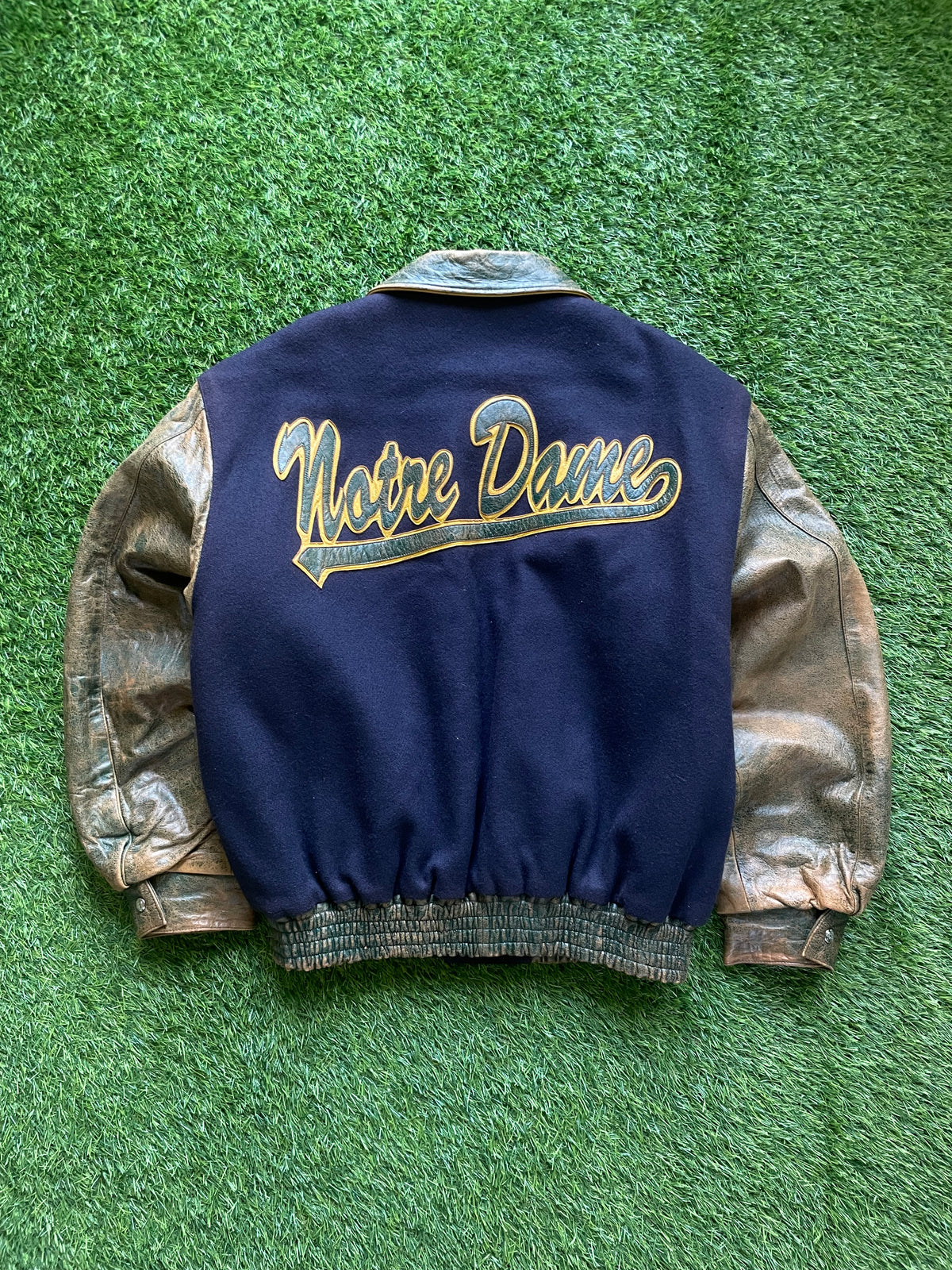 Vintage Notre Dame Fighting Irish Leather Varsity Jacket Large/XLarge