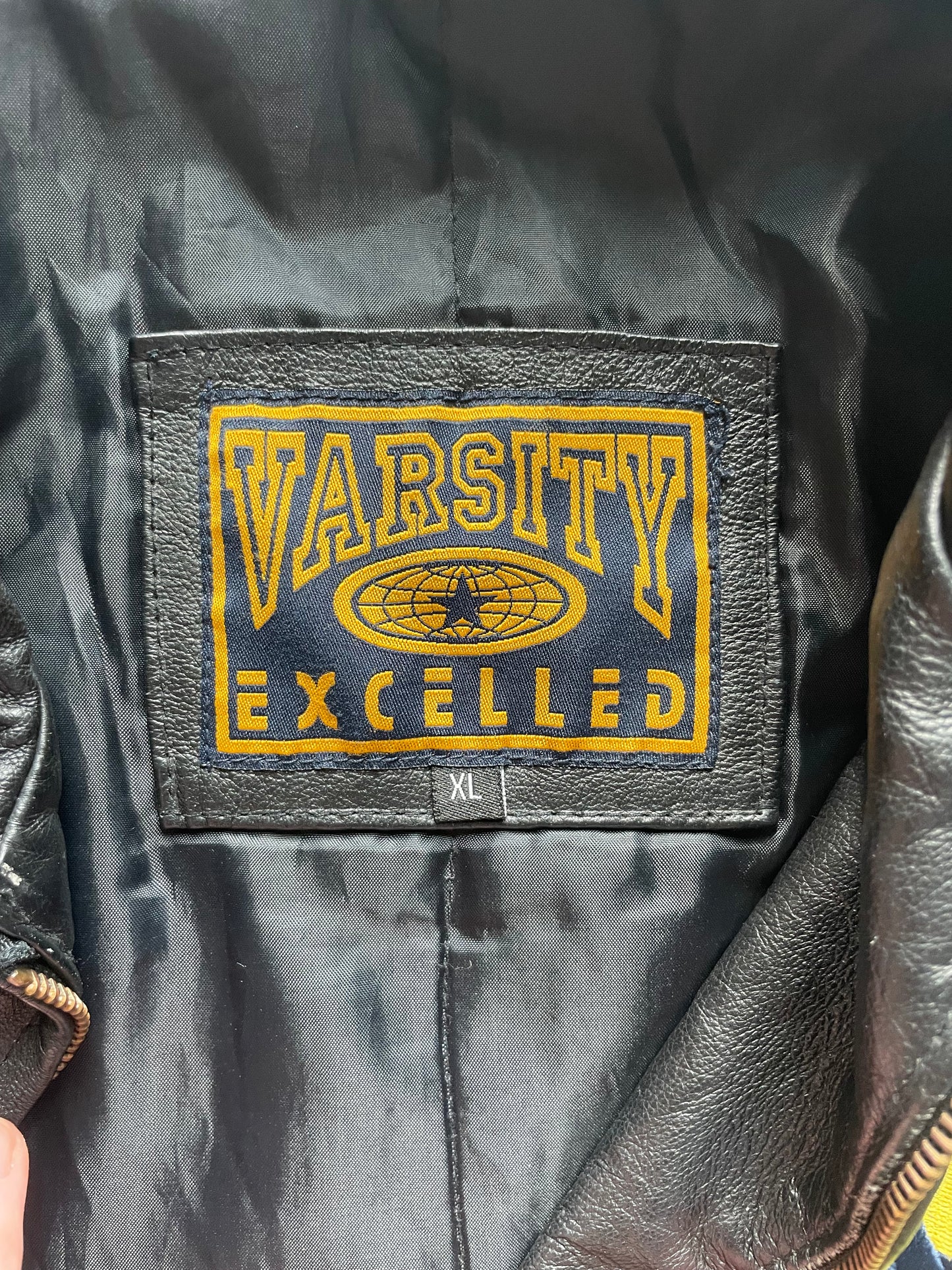 Vintage Notre Dame Black Leather Jacket XLarge