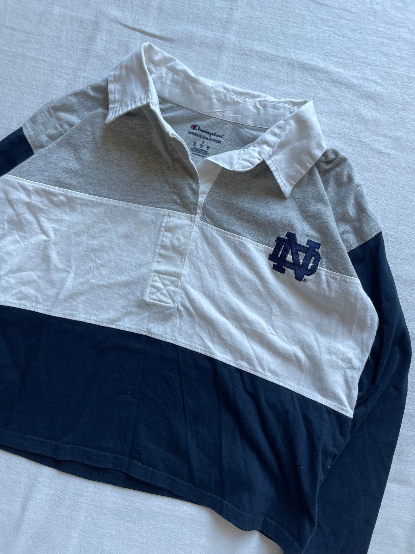 Vintage Notre Dame Womens Cropped Polo Small