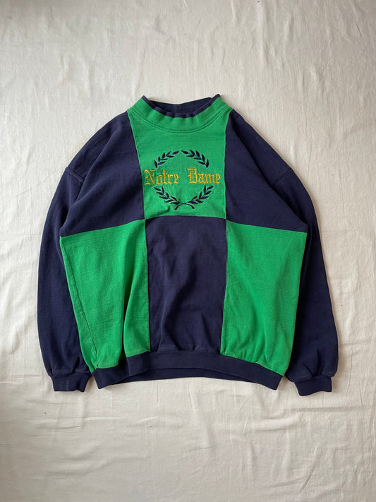 Vintage Notre Dame Color Blocked Crewneck XLarge