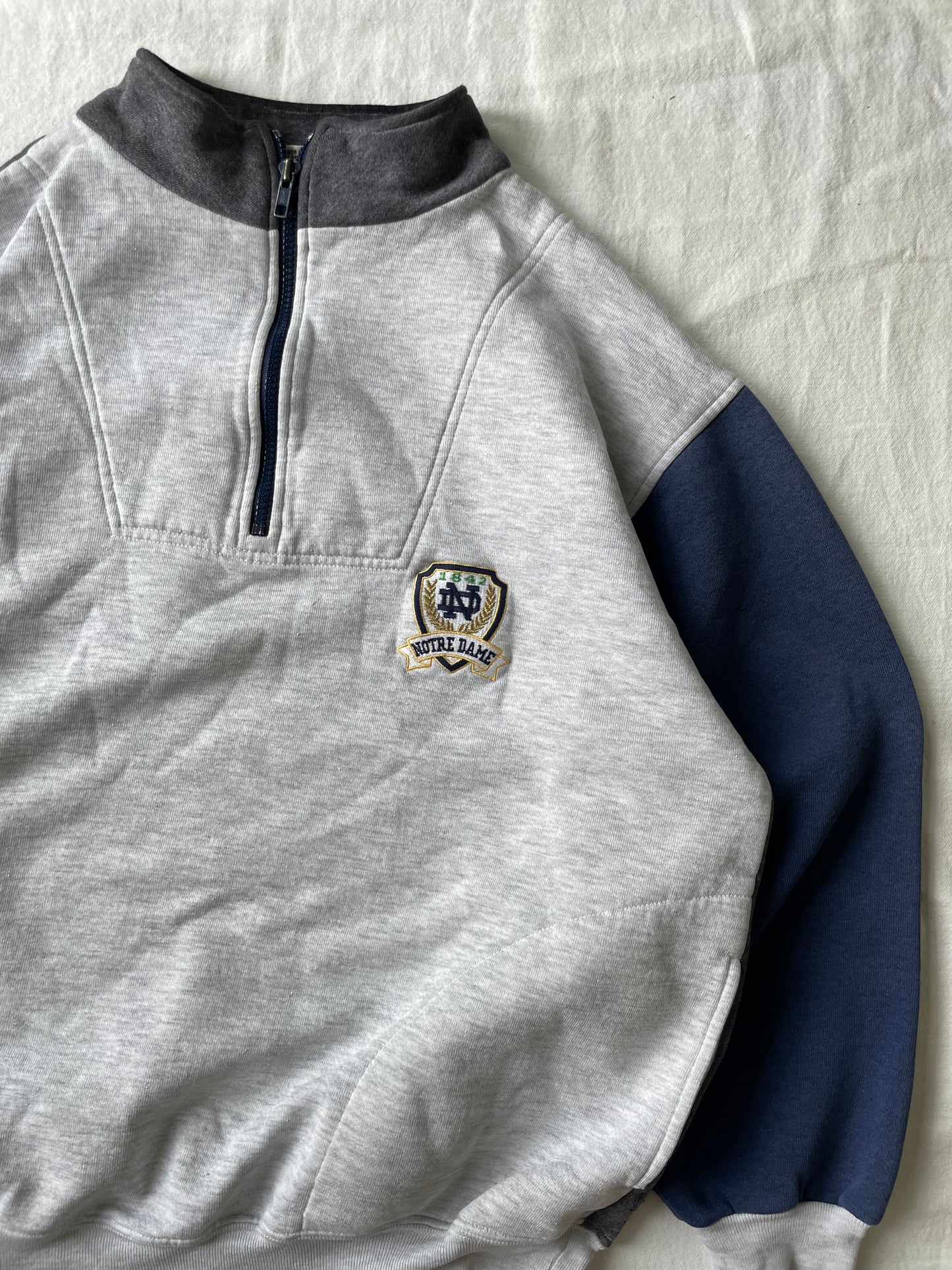 Vintage Notre Dame Quarter Zip Sweatshirt Large/XLarge