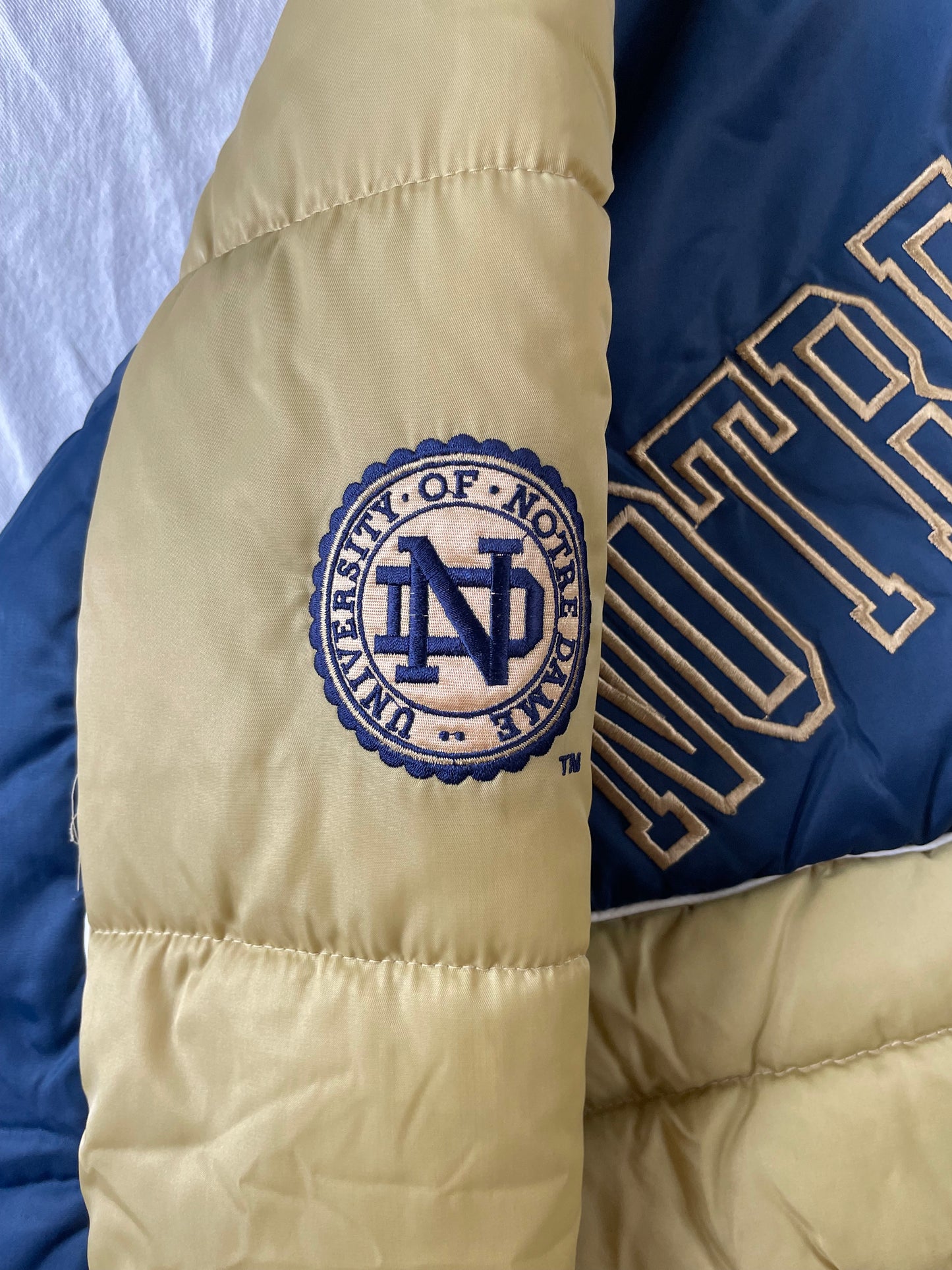 Vintage Notre Dame Fighter Irish Puffer Jacket Large