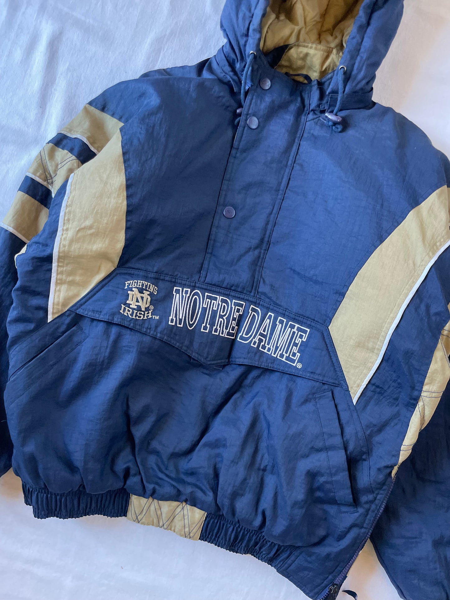 Vintage Notre Dame Starter Puffer Jacket Large