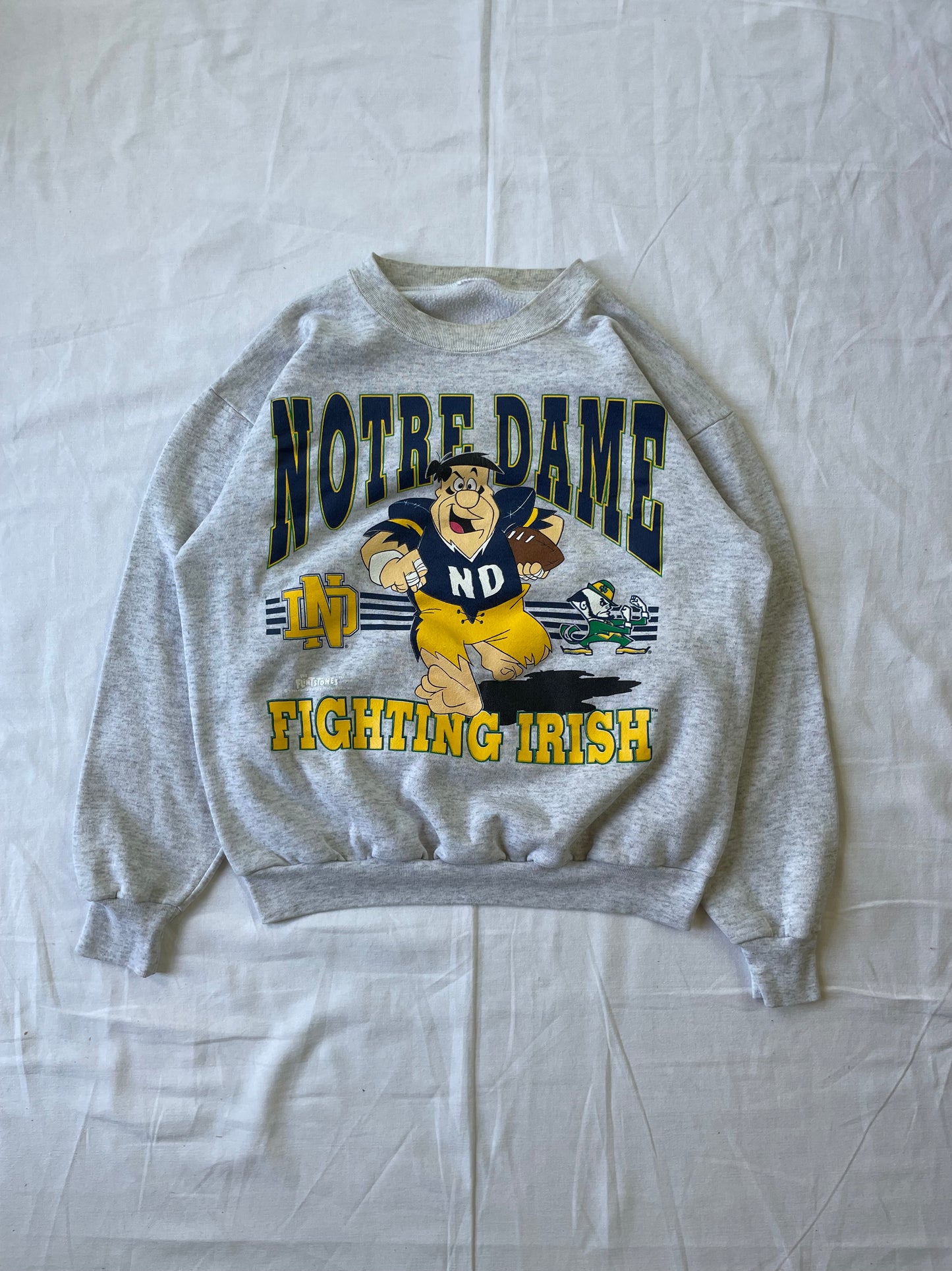 Vintage Notre Dame Flintstones Crewneck Small