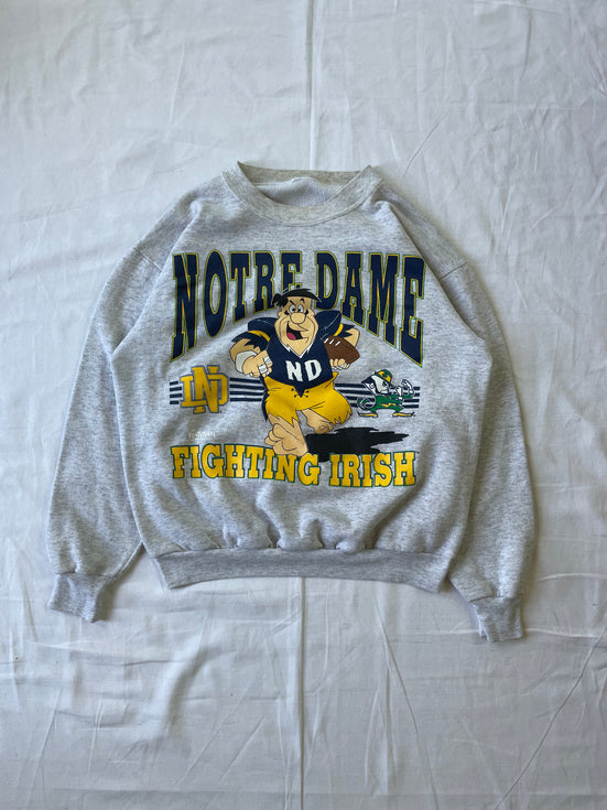Vintage Notre Dame Flintstones Crewneck Small