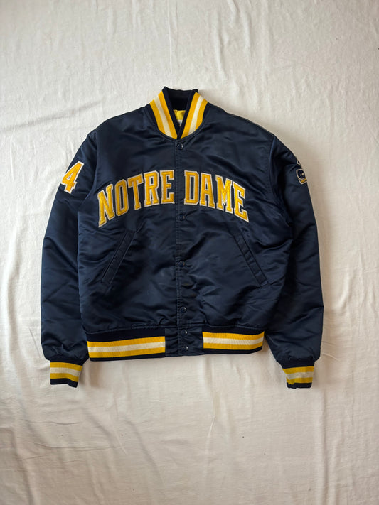 Vintage Notre Dame Satin Jacket #24 Medium