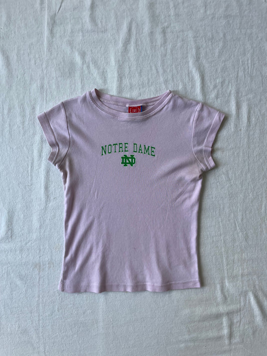 Vintage Notre Dame Pink Baby Tee XSmall