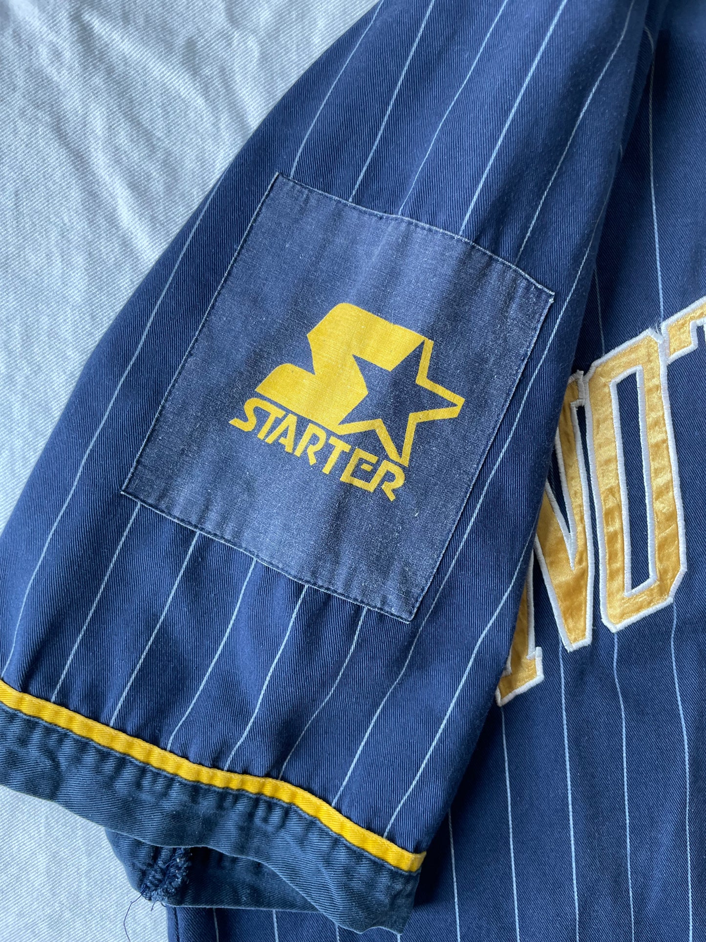 Vintage Notre Dame Pinstriped Baseball Jersey XLarge