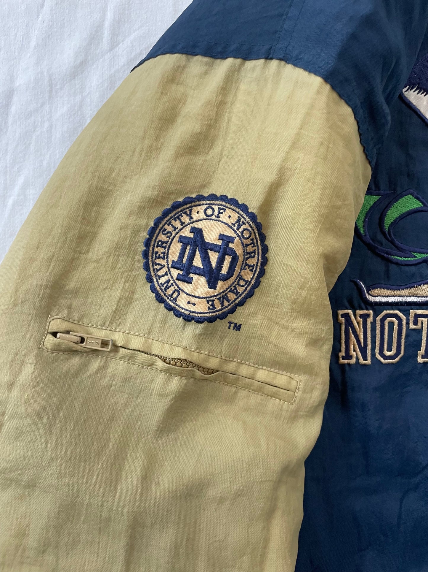 Vintage Notre Dame Reversible Puffer Jacket Large