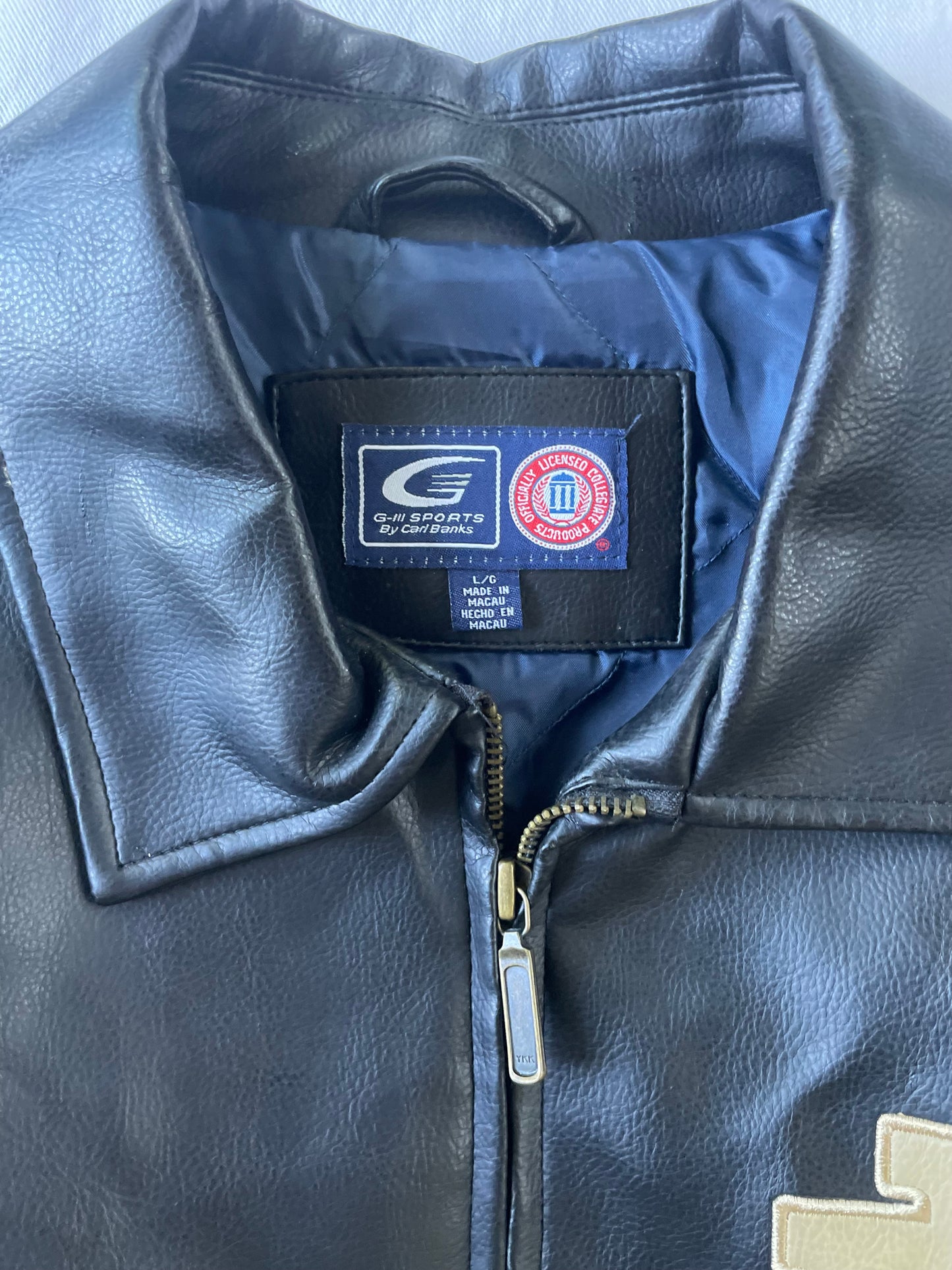 Vintage Notre Dame Leather Bomber Jacket Large