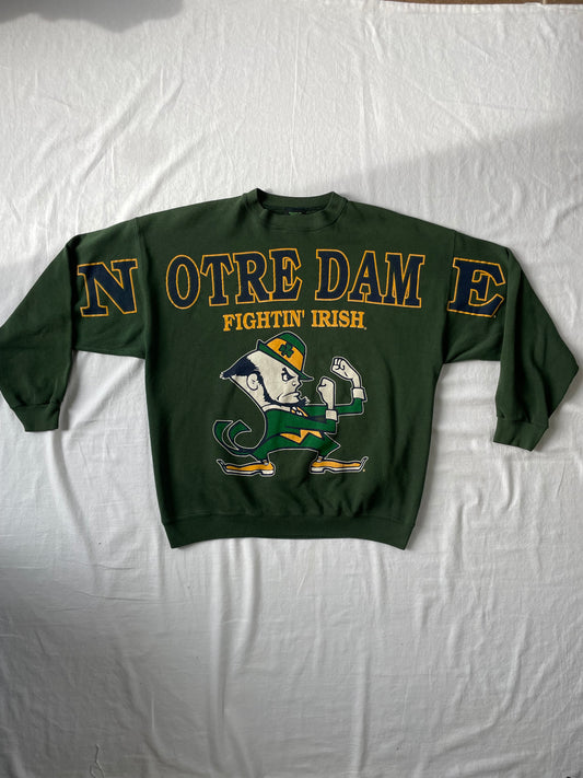 Vintage Notre Dame Spell Out Crewneck XLarge