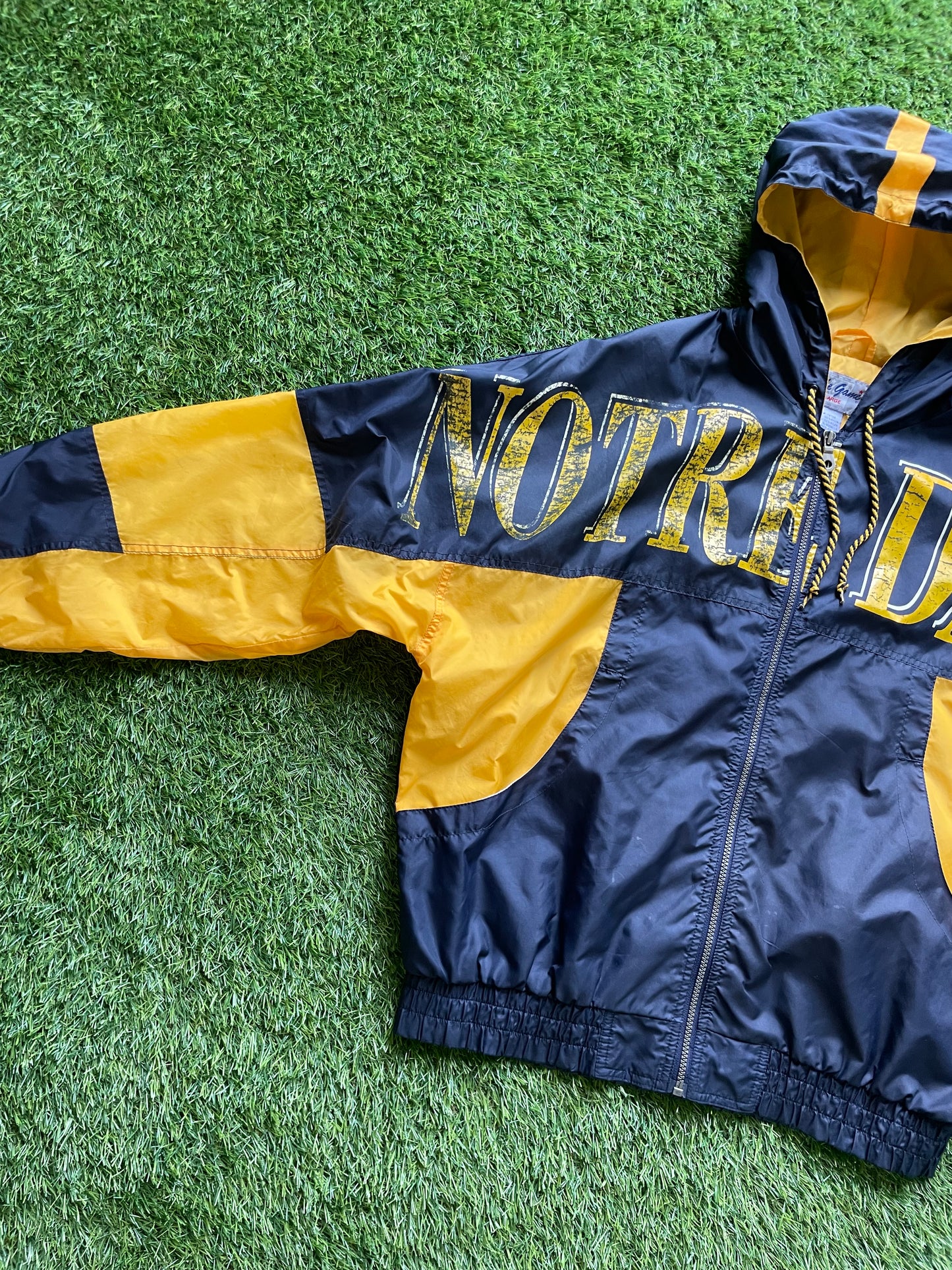 Vintage Notre Dame Spell Out Jacket Large