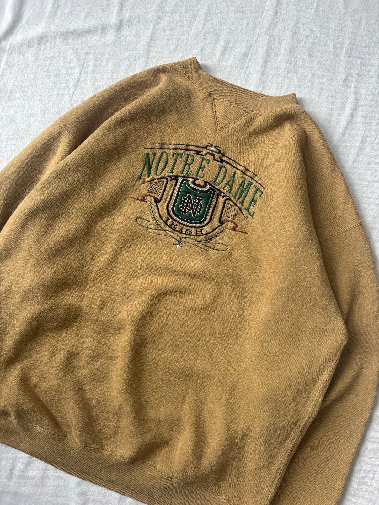 Vintage Notre Dame Gold Crewneck 2XL