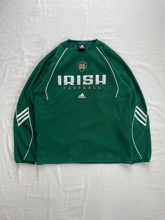 Vintage Notre Dame Football Green Fleece Crewneck Small/Medium