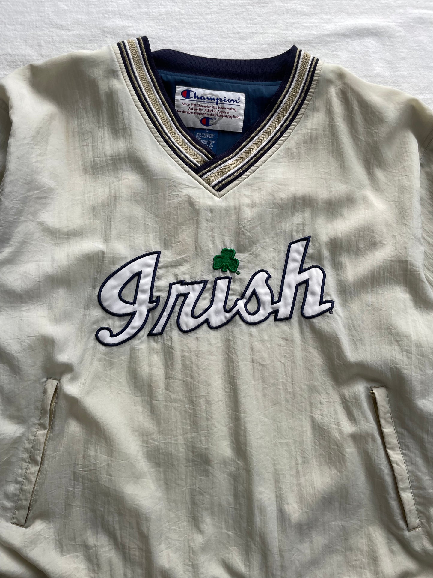 Vintage Notre Dame Gold Irish Pullover Windbreaker Large