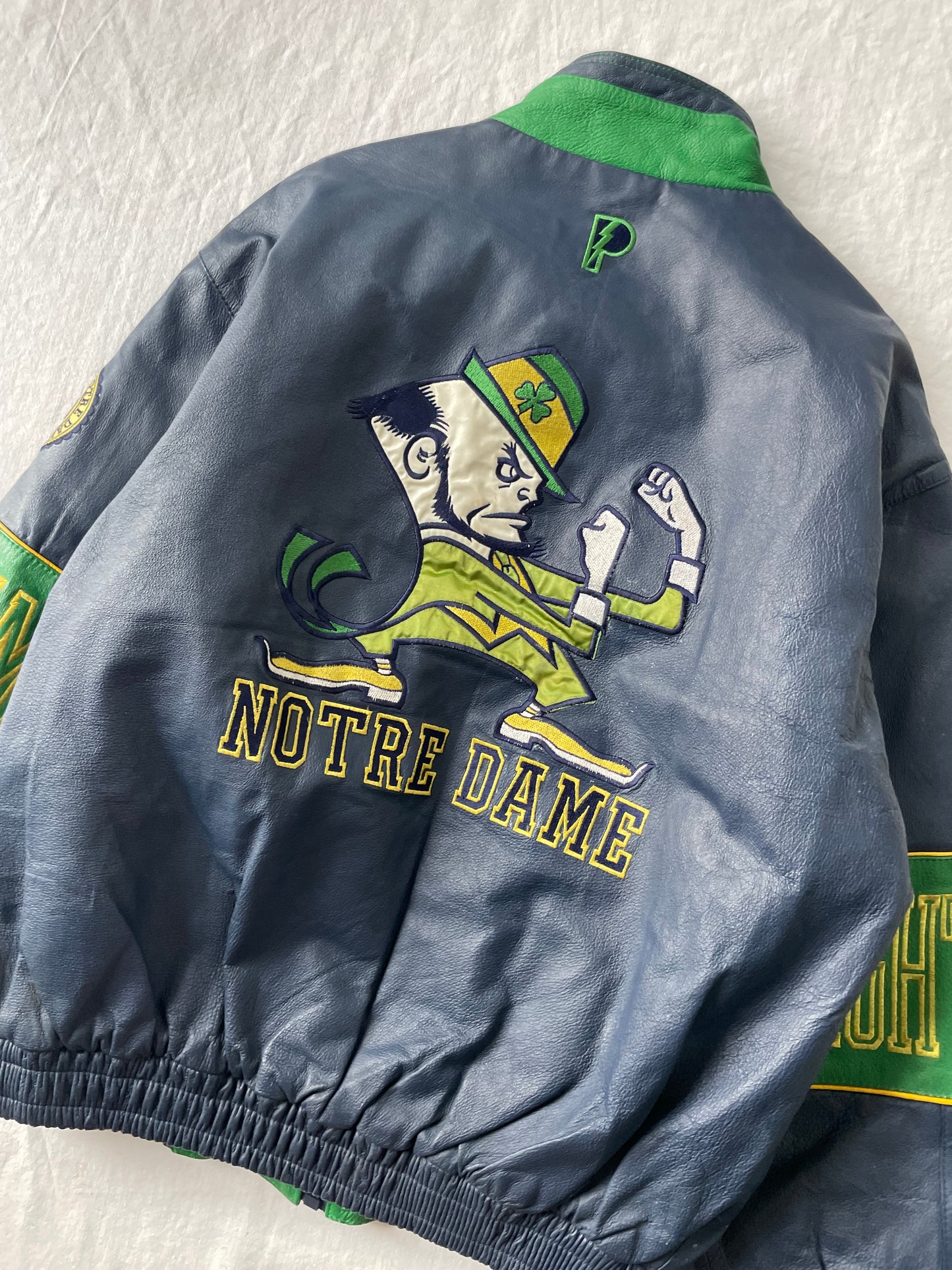 Vintage Notre Dame ProPlayer Leather Jacket Large