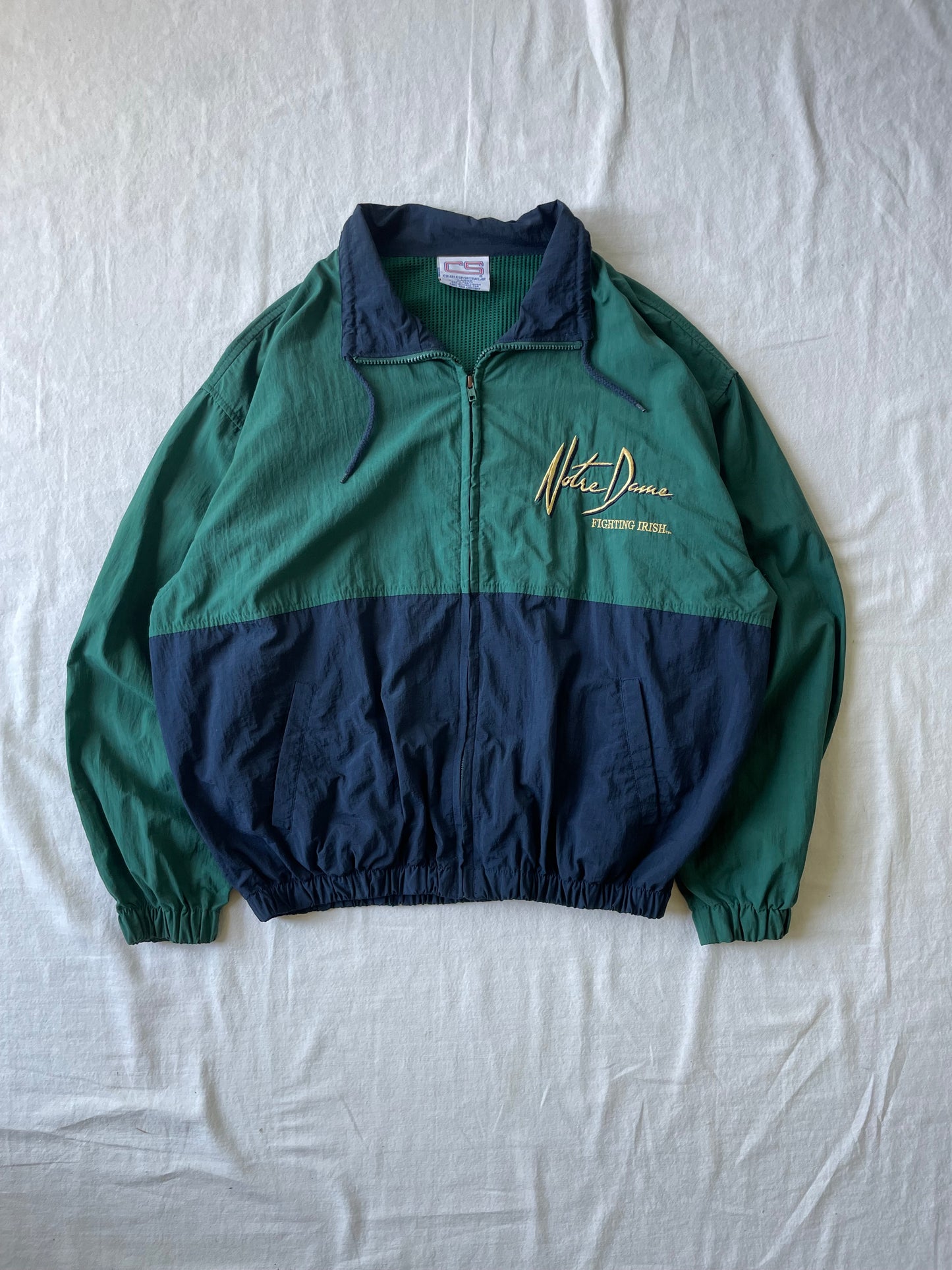 Vintage Notre Dame Windbreaker Jacket Large